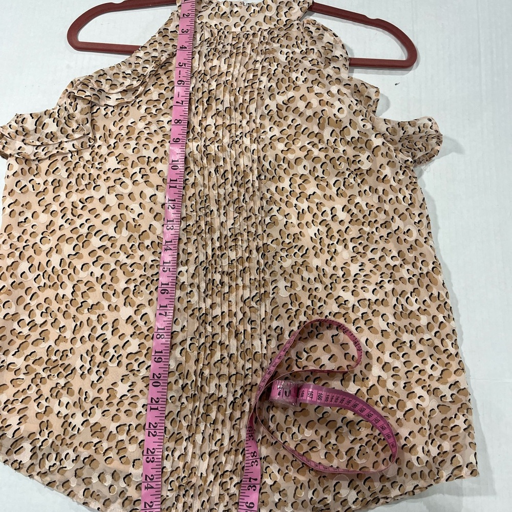 EXPRESS CHEETAH PRINT RUFFLE DETAIL HALTER TOP (a109) - Picture 10 of 13